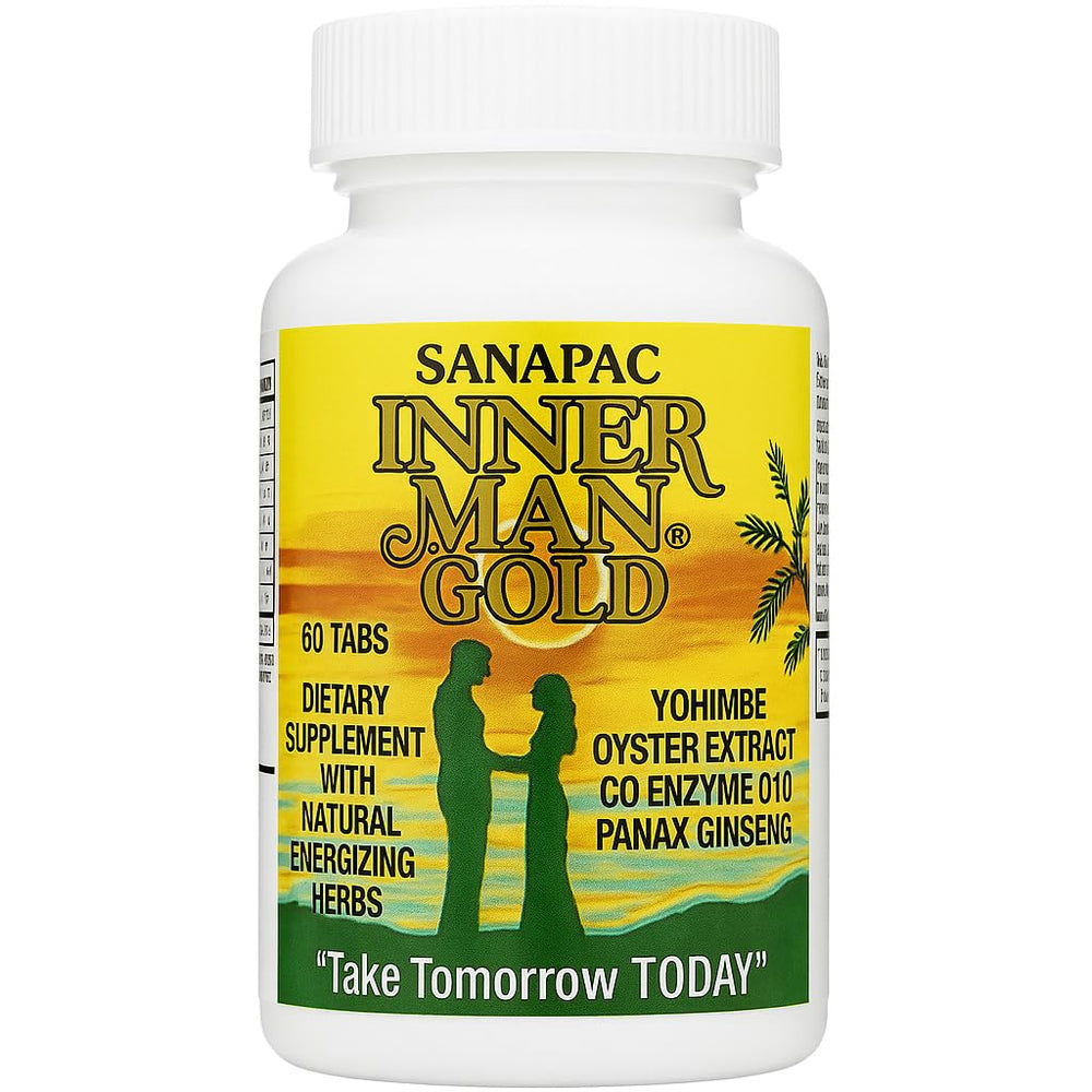 Inner Man Gold Sanapac 60 tabs bottle front supports daily energy.