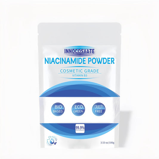 INNOCOSVATE Niacinamide powder in a jar, gentle for sensitive skin and DIY skincare.