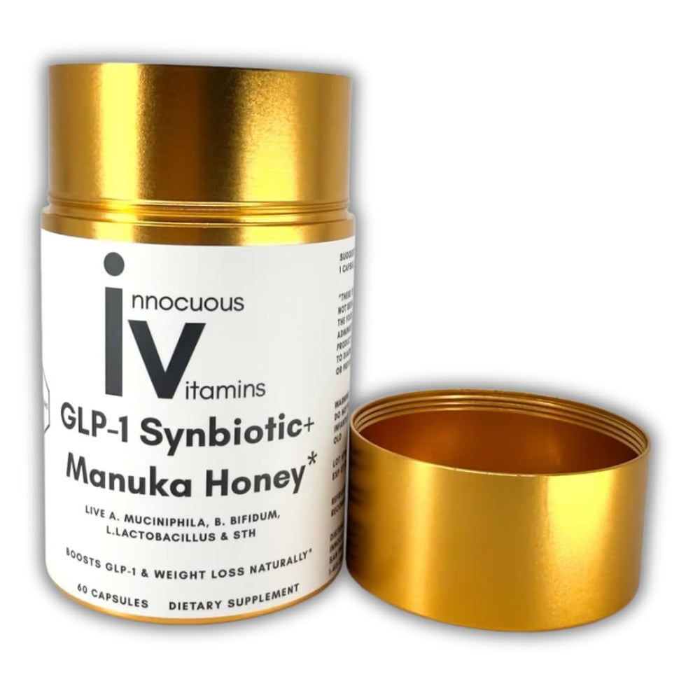 Top view of the Innocuous Vitamins GLP-1 Synbiotic bottle.