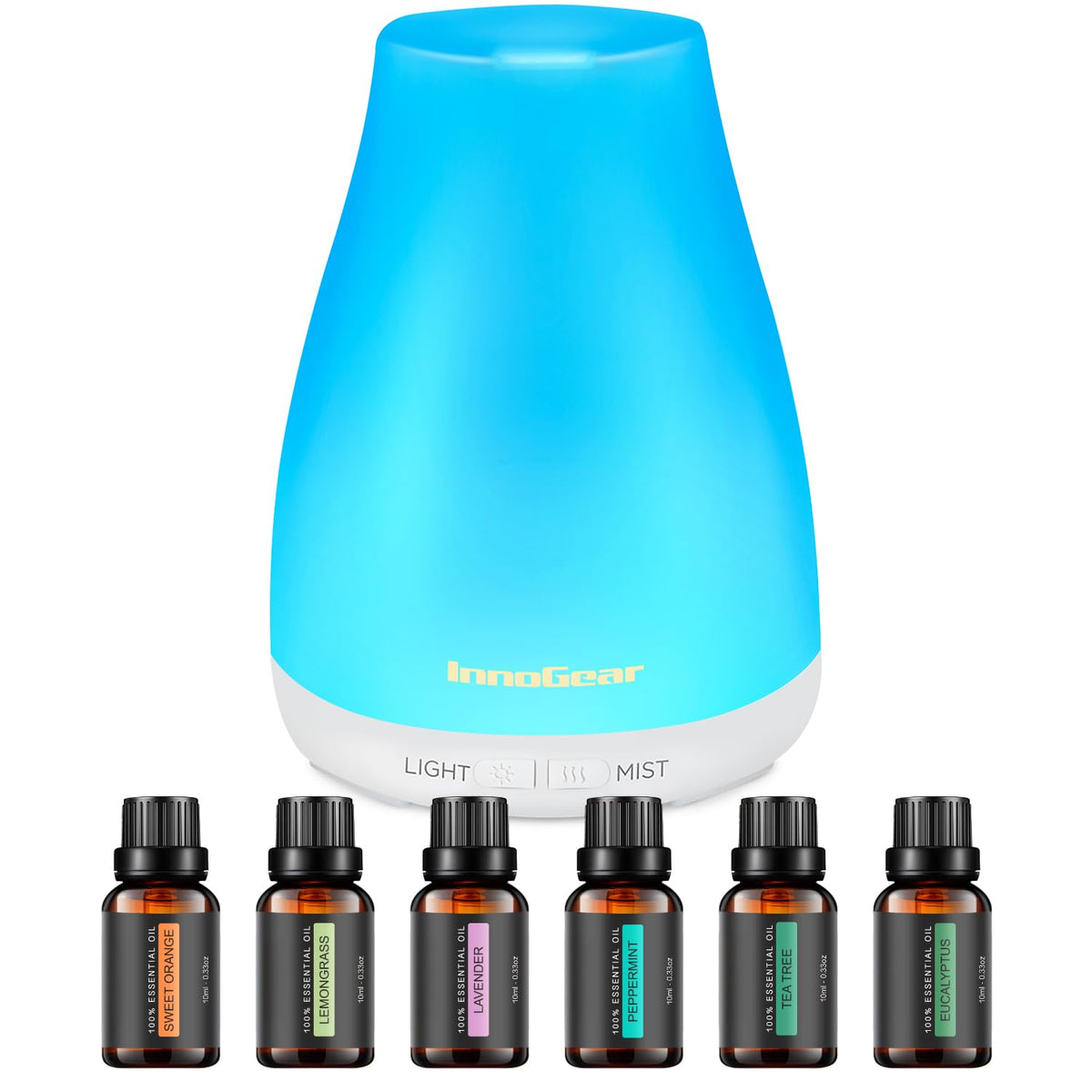 InnoGear diffuser with oils on display, ready to elevate room ambiance