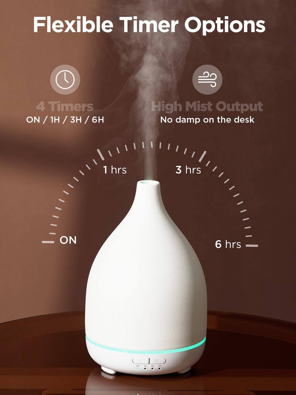 InnoGear diffuser mist stream chimney delivers a strong mist for room freshness.