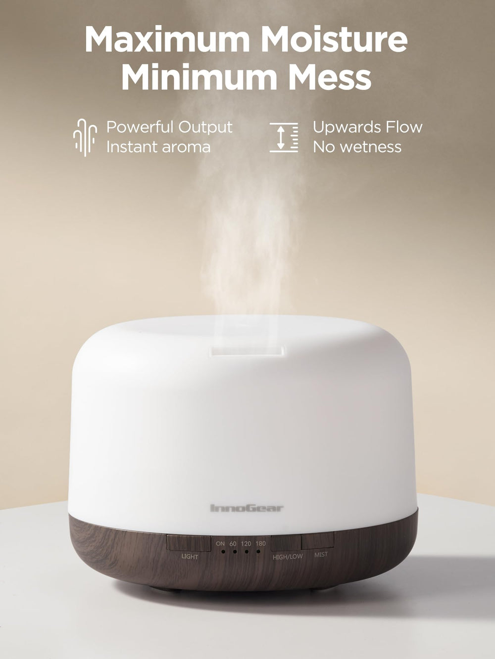 InnoGear diffuser strong-weak mist options tailor intensity to space