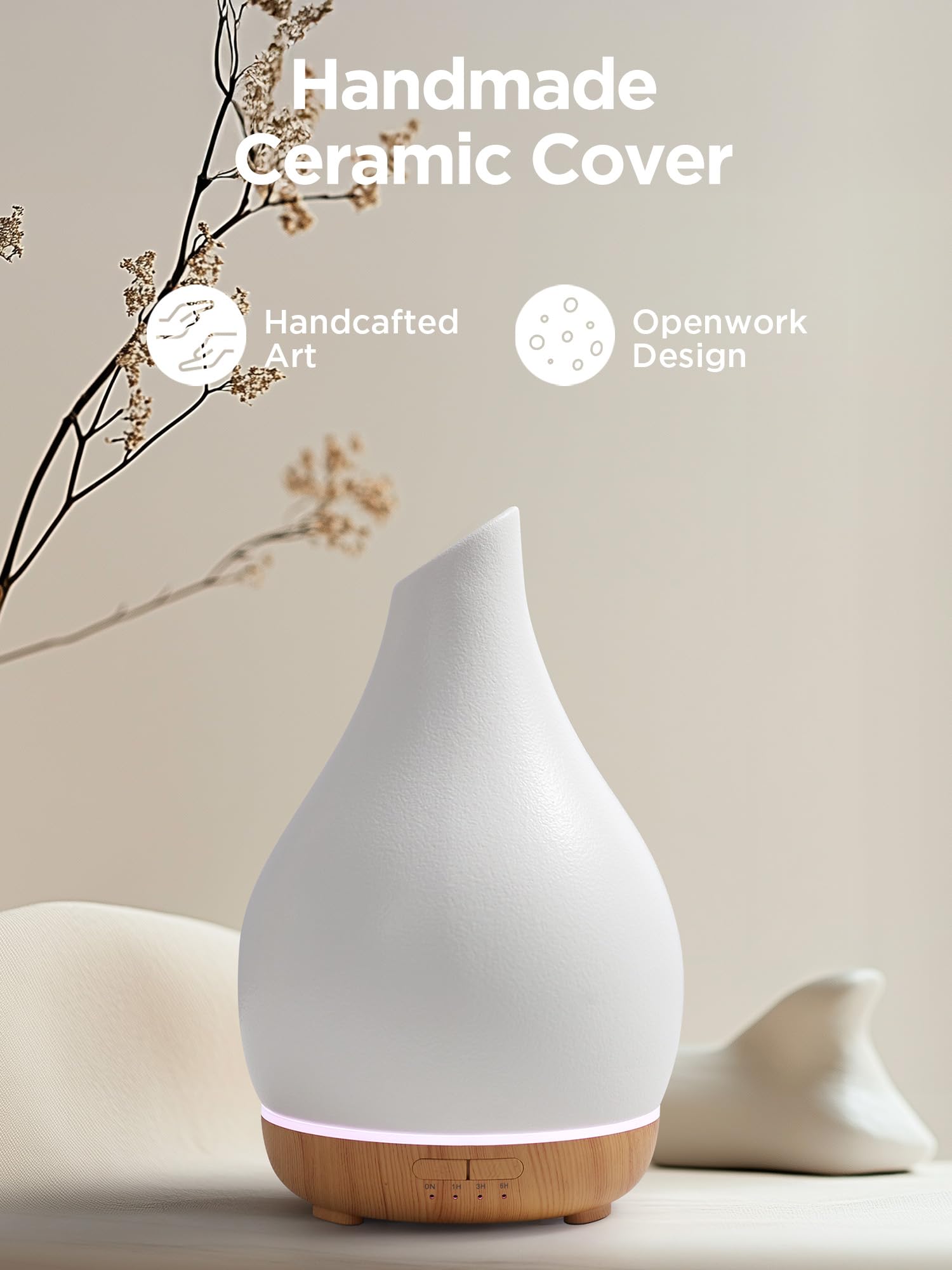 InnoGear diffuser auto shut-off protects your space when water runs low.