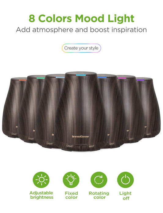 InnoGear six-oil set with tea tree, lavender, eucalyptus offers versatile aromatherapy options.