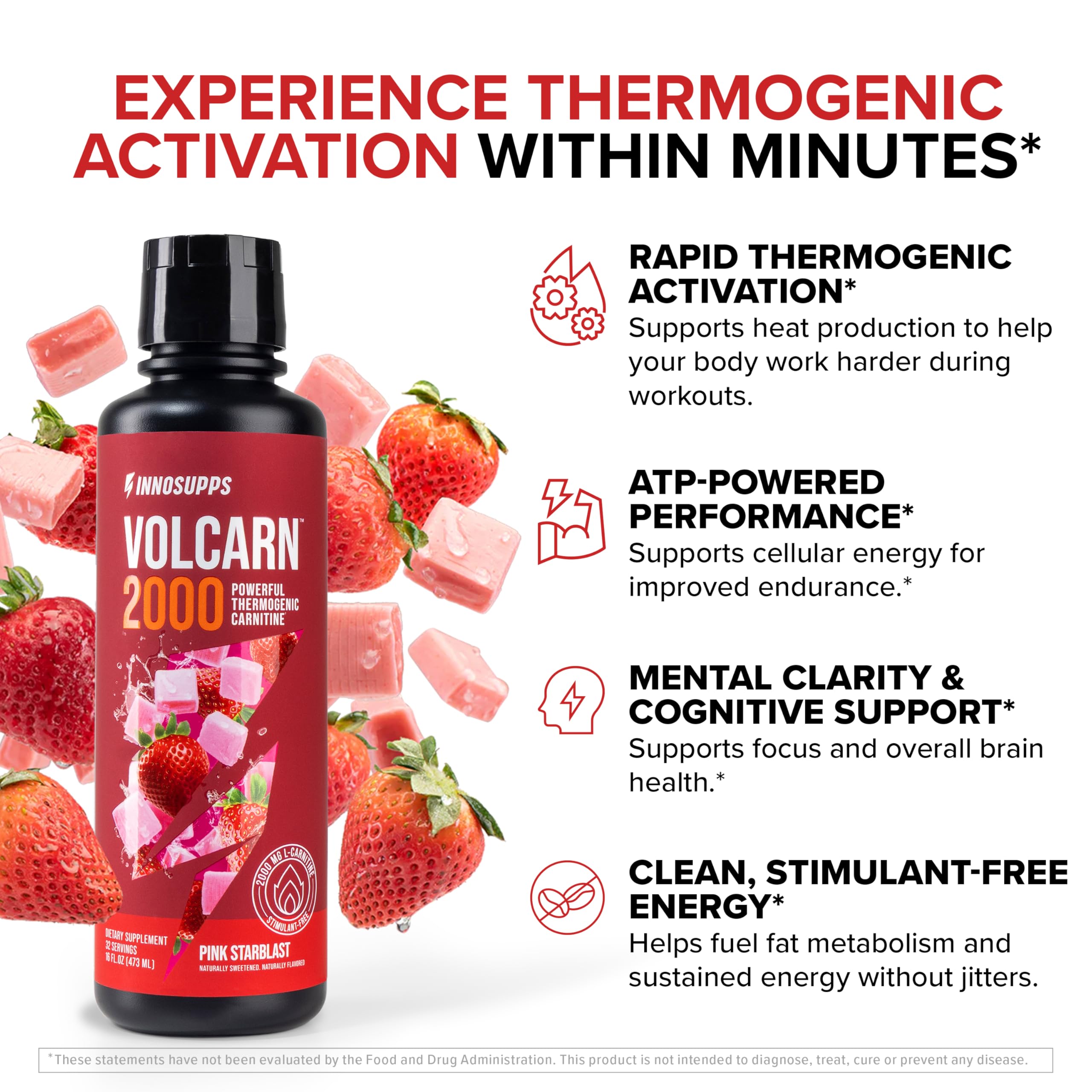 InnoSupps Volcarn 2000 closeup of ingredients highlighting energy support