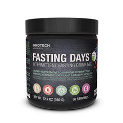 Innotech Nutrition Fasting Days mixed berry powder in a 360g tub for convenient fasting drinks