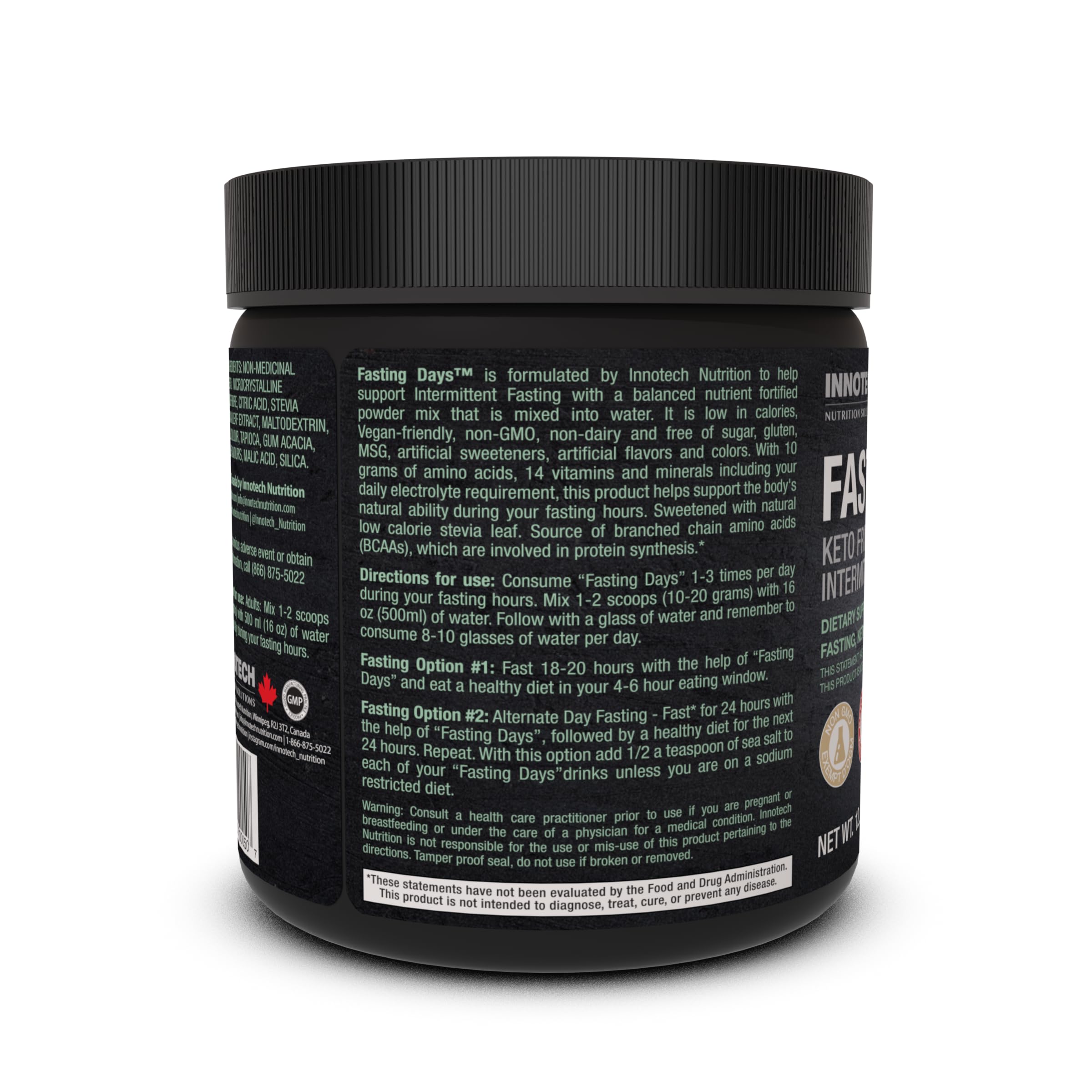 Innotech Nutrition Solutions Fasting Days lemon tea glass—delicious flavor to enjoy during a fast.