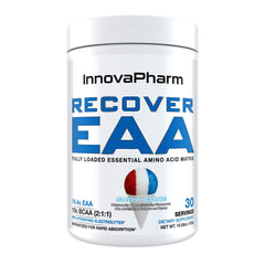 InnovaPharm Recover-EAA bottle ready to pour for post-workout recovery.