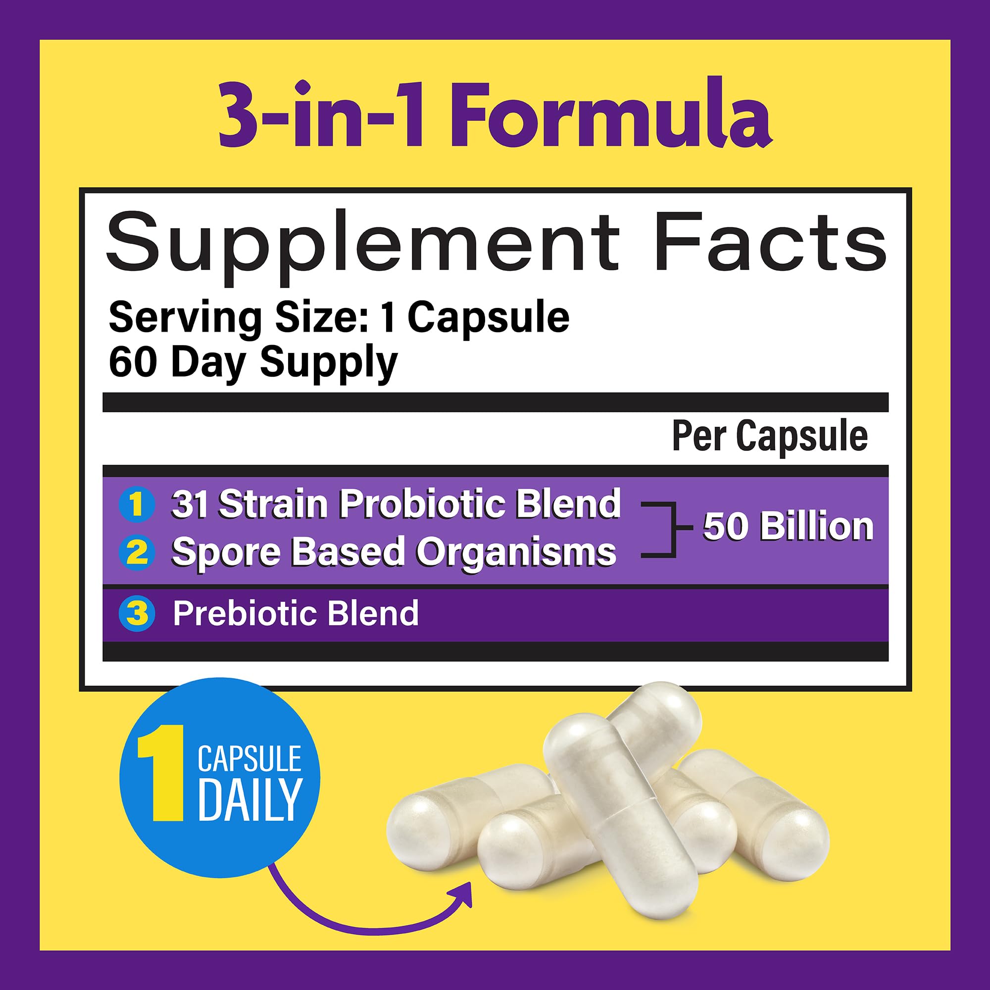 InnovixLabs bottle label shows 50B CFU and 31 strains.