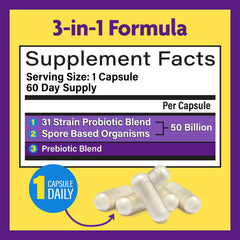 InnovixLabs bottle label shows 50B CFU and 31 strains.