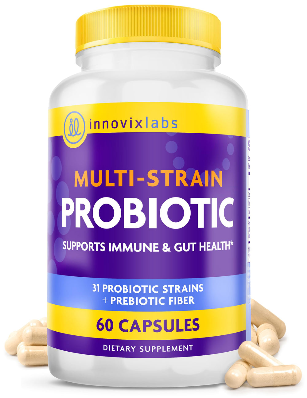InnovixLabs bottle promotes gut balance for daily wellness.