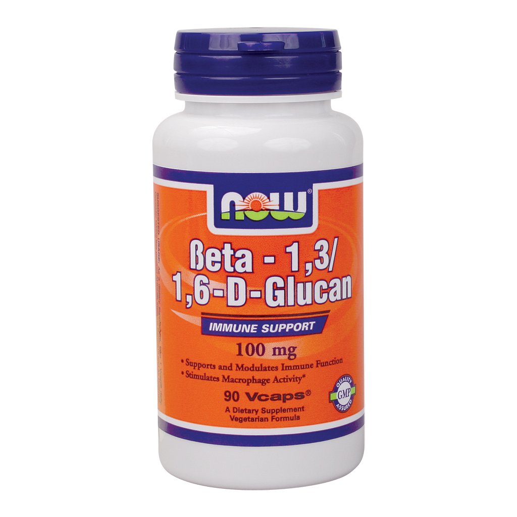 INNZA NOW Beta 1,3/1,6-D-Glucan bottle and capsules for daily wellness support.
