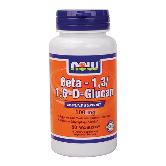 INNZA NOW Beta 1,3/1,6-D-Glucan bottle and capsules for daily wellness support.