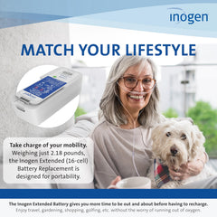 Inogen Extended 16-cell battery is compatible with Inogen One G5 and Rove 6