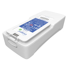 Inogen Extended battery—front view highlighting compact, portable power for on-the-go use.