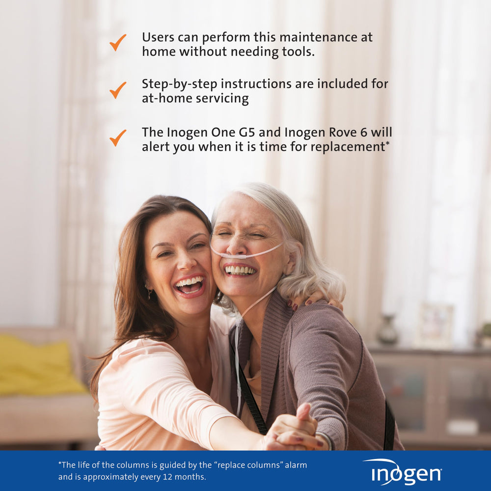 Inogen removable columns tool-free design enables DIY service