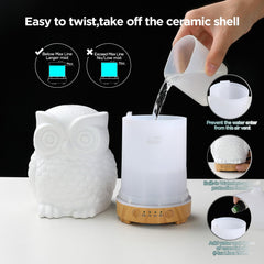 Inrorans diffuser night light provides soft illumination in dark rooms.