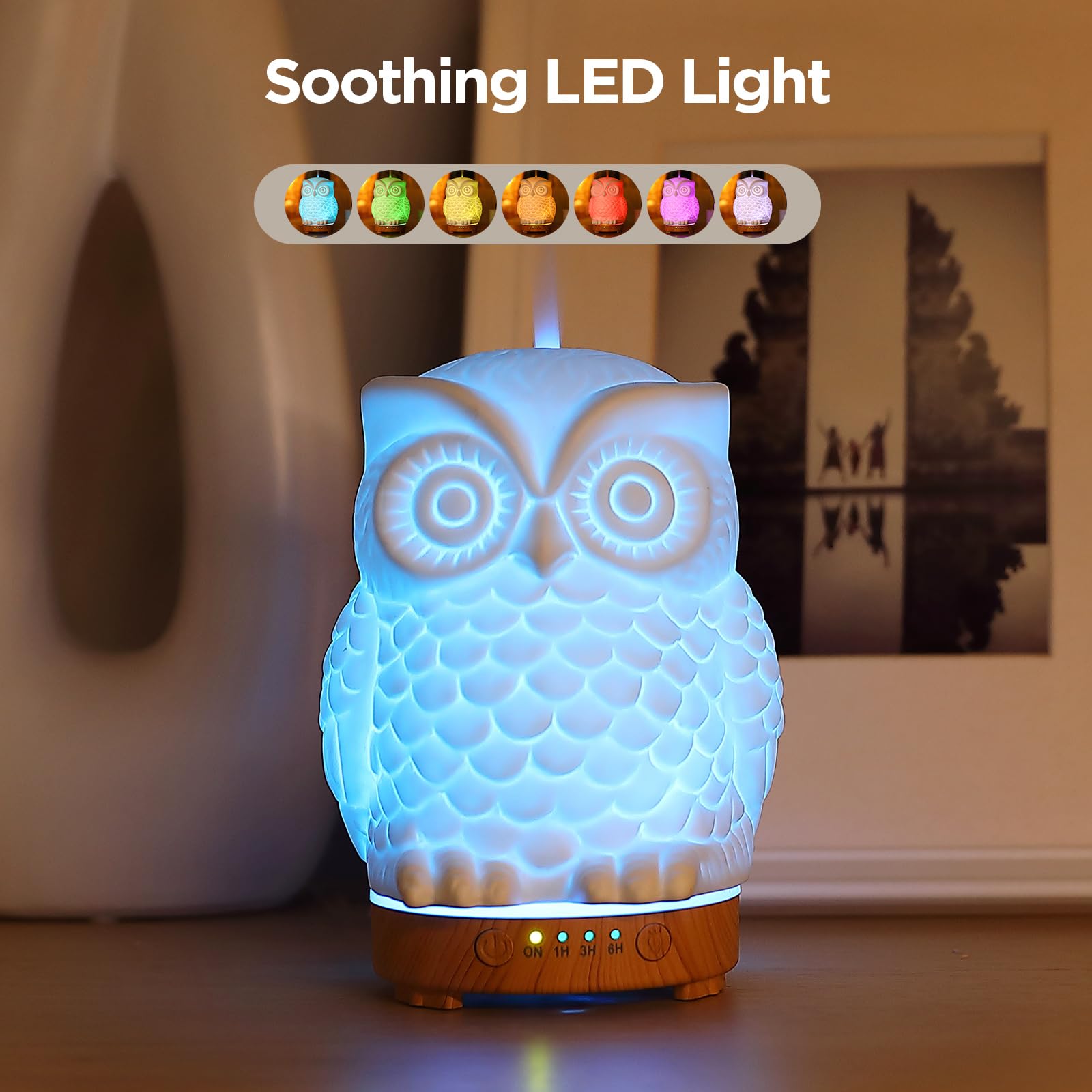 Inrorans porcelain owl diffuser highlighting the owl shape for elegant decor.