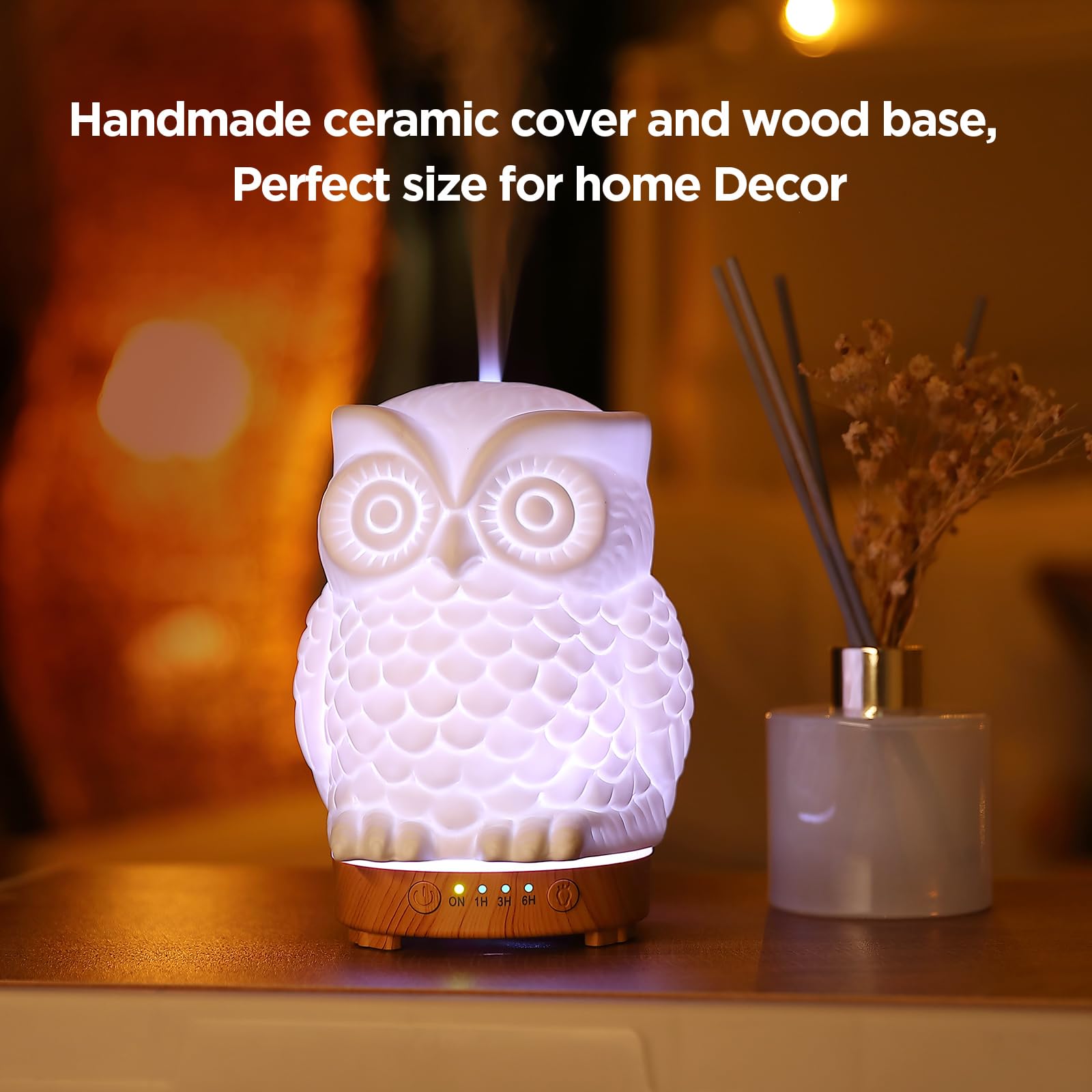 Inrorans diffuser with timer and auto shut-off for safe setup.