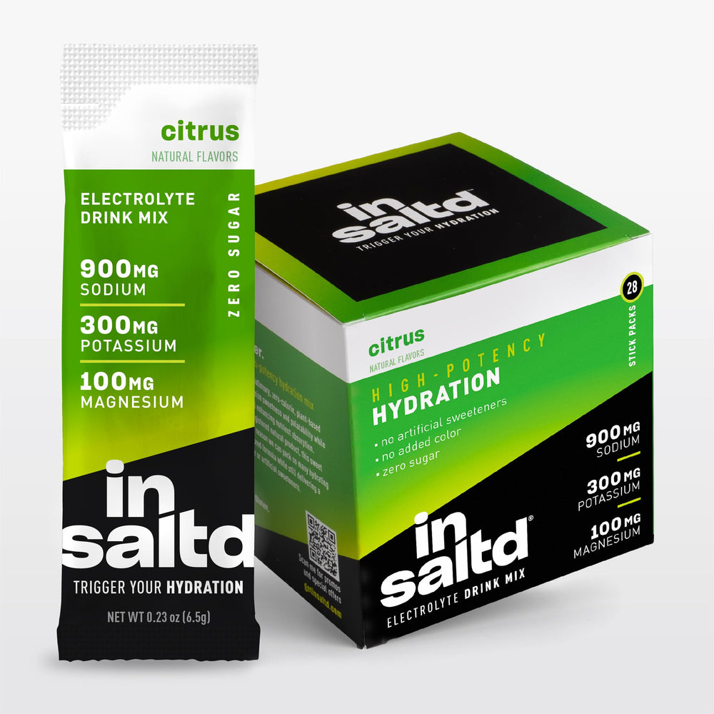 INSALTD citrus hydration packets ready to mix for quick electrolyte balance