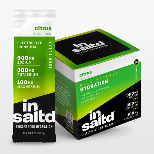 INSALTD citrus hydration packets ready to mix for quick electrolyte balance