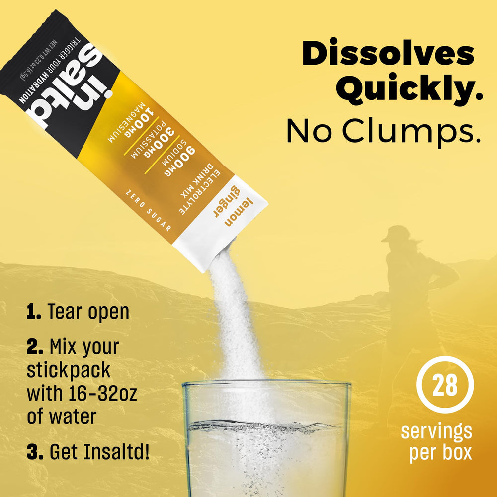 INSALTD Grapefruit flavor electrolyte sticks offer bold taste while hydrating