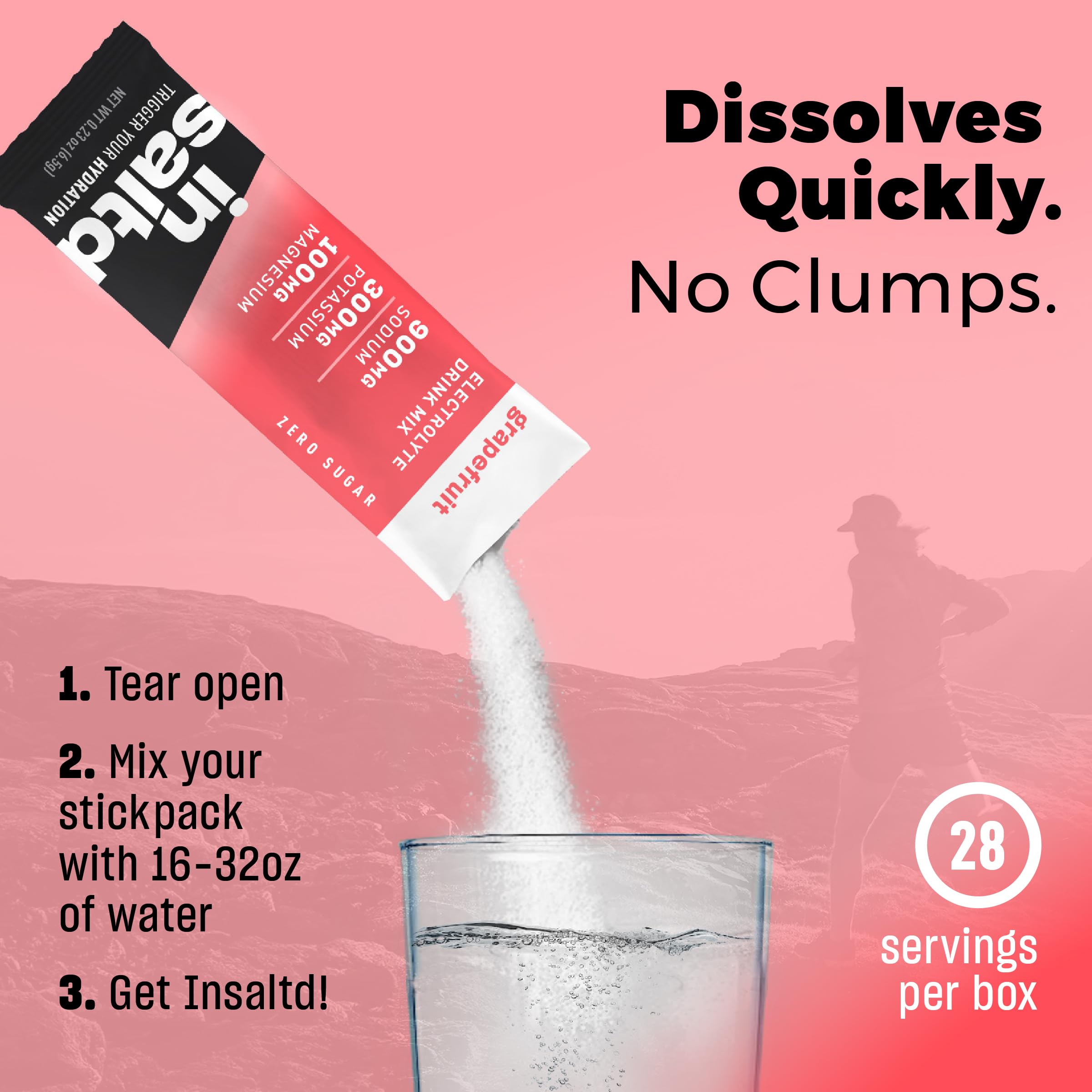 INSALTD mango passionfruit flavor packets for tasty electrolyte boost