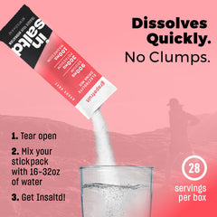 INSALTD mango passionfruit flavor packets for tasty electrolyte boost