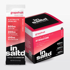 INSALTD sugar-free electrolyte packets grapefruit front for clean hydration during fasting