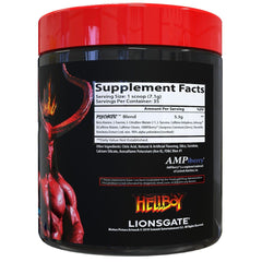Hellboy Edition bottle back-label explains ingredients supporting energy and endurance during training
