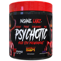 Insane Labz Hellboy Edition bottle front promotes on-the-go energy for training sessions.