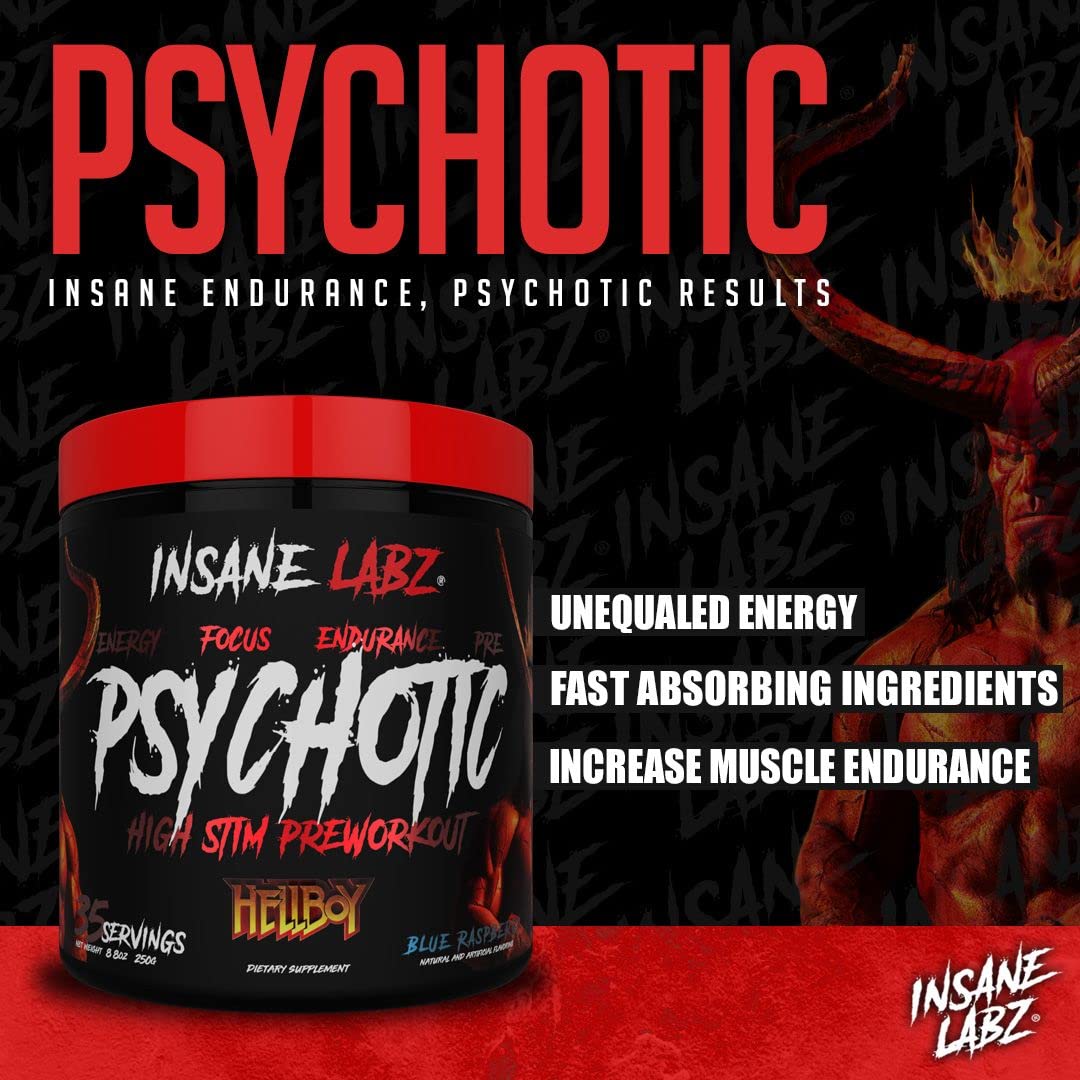 Insane Labz Hellboy Edition fruit punch powder scoop ready for workouts