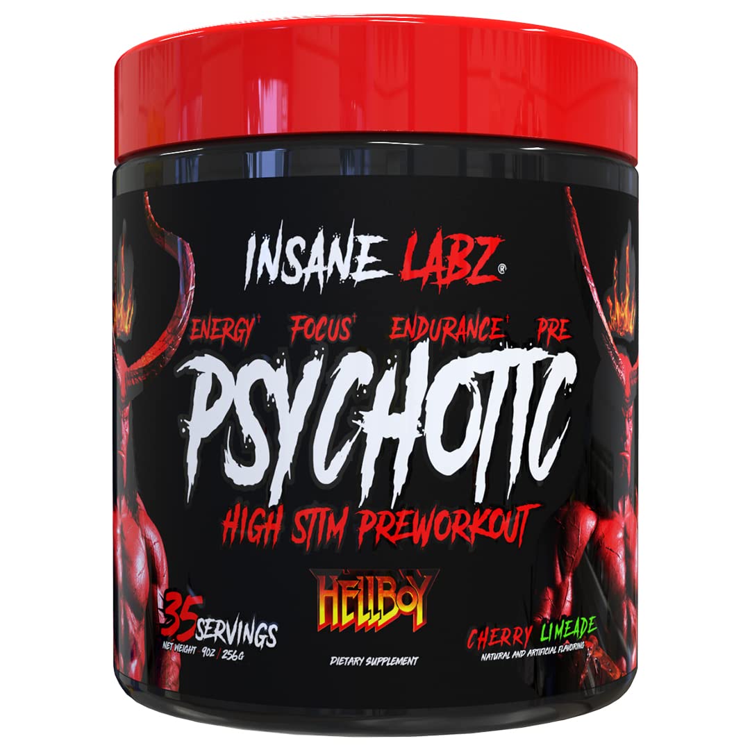 Insane Labz Hellboy Edition tub label signals bold branding for intense workouts