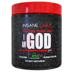Insane Labz I Am God pre-workout bottle front showing bold energy branding.