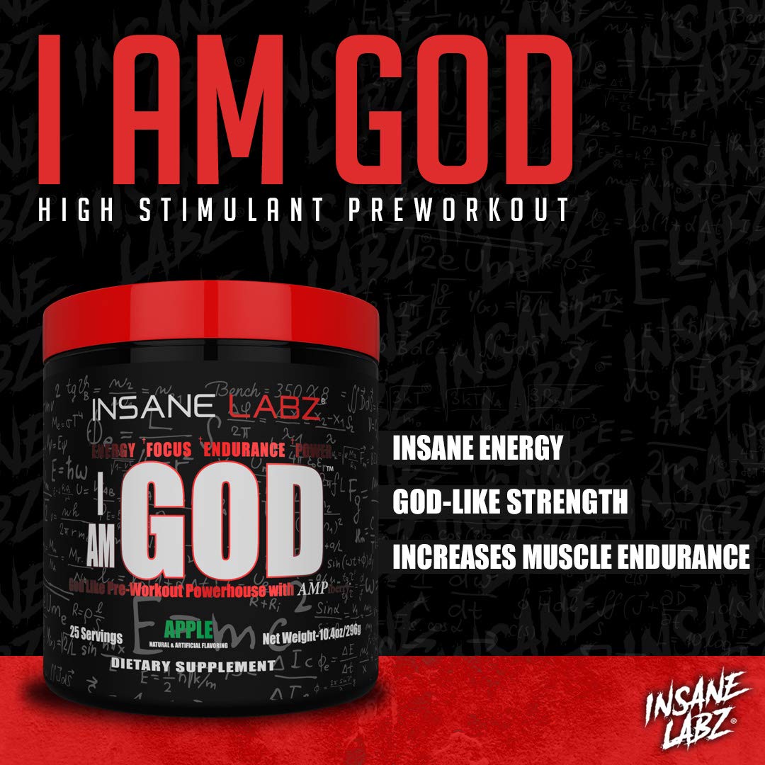 Glass with mixed I Am God pre-workout showing easy blending.