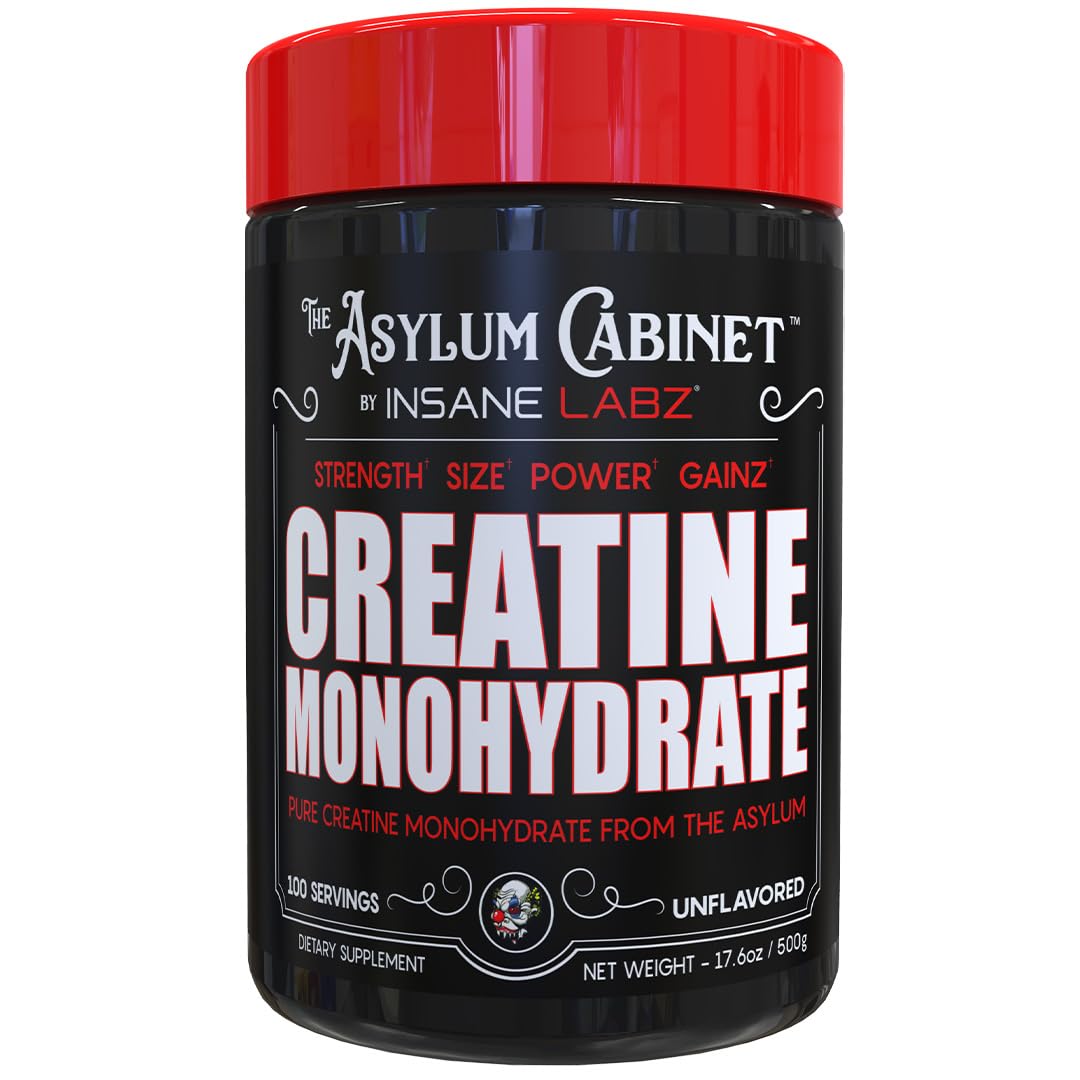 Insane Labz Insane Creatine Monohydrate powder bottle ready for workouts and training.
