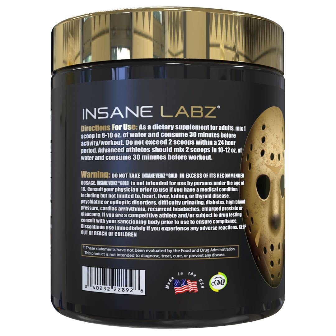 Insane Veinz Gold grape powder serving ready for mixing.