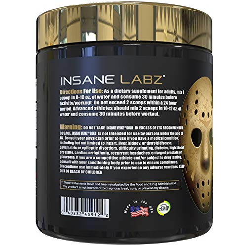 Insane Labz Insane Veinz Gold gummy-candy flavor visual suggests tasty pre-workout ritual