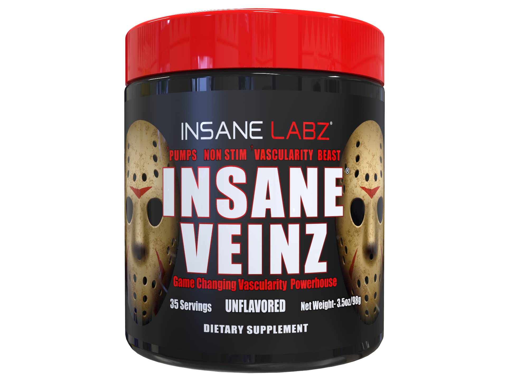 Insane Labz Insane Veinz unflavored tub front for versatile mixing.