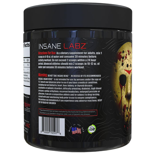 Insane Labz Insane Veinz Xtreme powder scoop highlighting 3000mg citrulline malate.