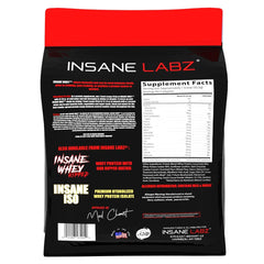 Insane Labz Insane Whey prepared shake showcases creamy chocolate flavor ideal after training.