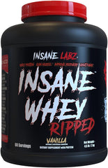 Insane Labz Insane Whey RIPPED bottle for post‑workout lean protein fueling.