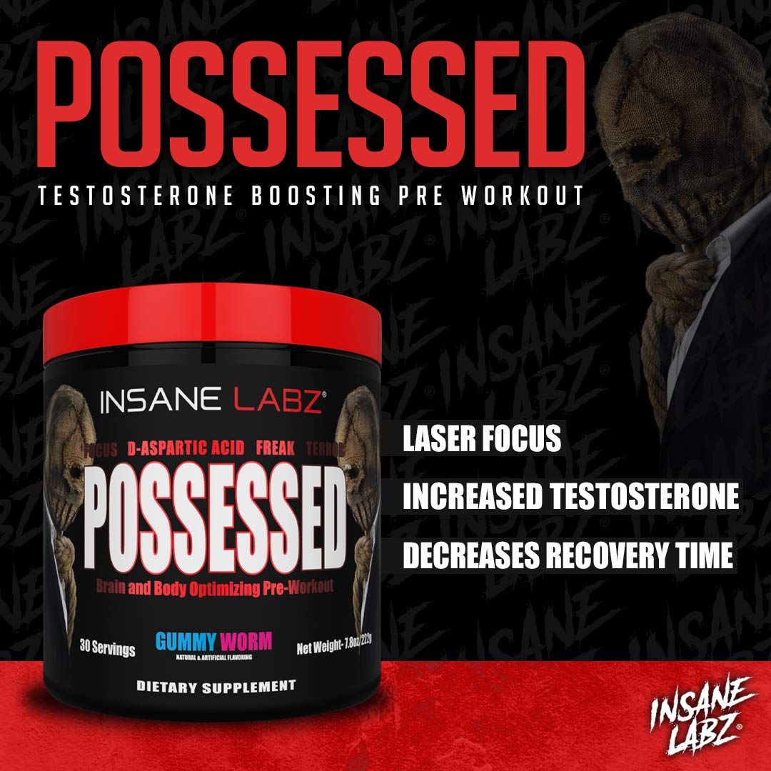 Insane Labz Possessed D-Aspartic acid highlights key ingredient visualization.
