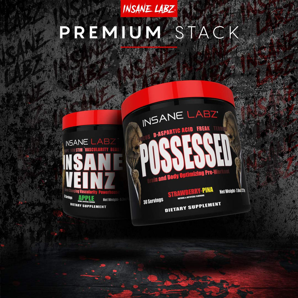 Insane Labz Possessed strawberry-pina flavor image highlights fruity mixability.