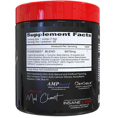 Insane Labz Possessed scoop ready for precise dosing before workouts.