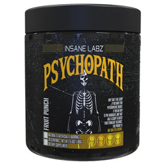Insane Labz Psychopath front label signaling strong energy and focus for workouts.
