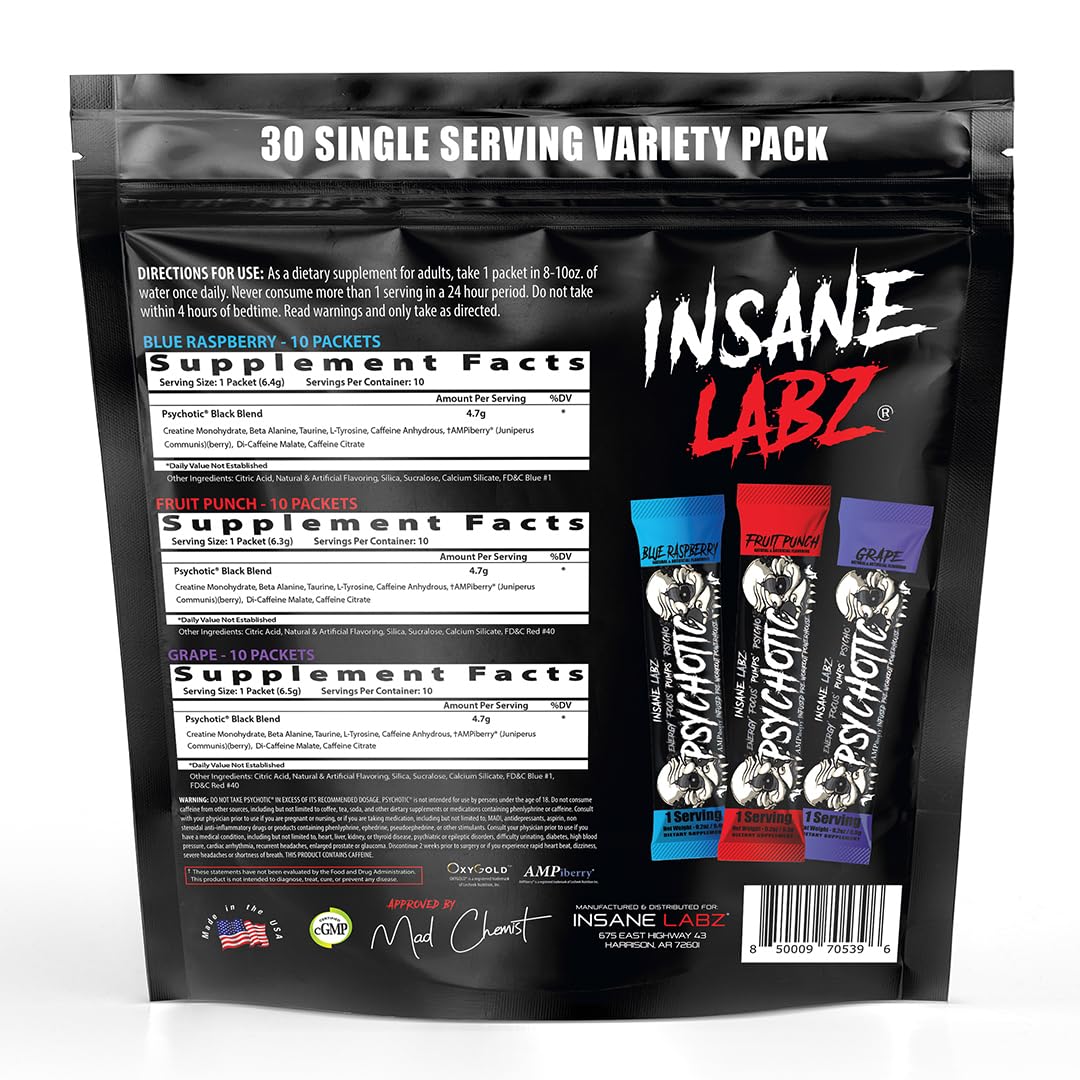 Insane Labz Psychotic Black Edition scoop dispensing for easy dosing.