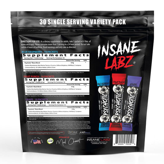Insane Labz Psychotic Black Edition scoop dispensing for easy dosing.