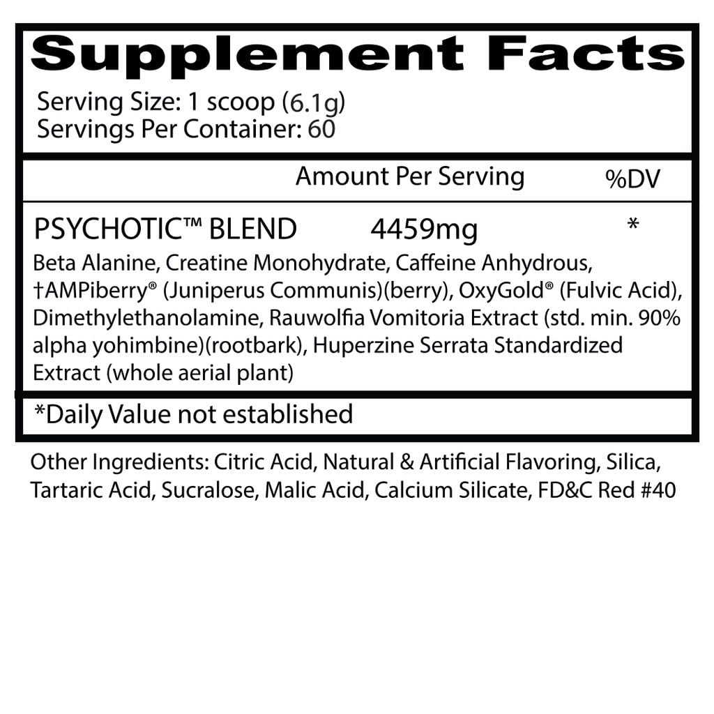 Mixed Psychotic drink in a glass ready for training with focus.