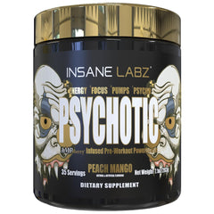 Insane Labz Psychotic Gold energy scoop ready for a pre-workout boost.